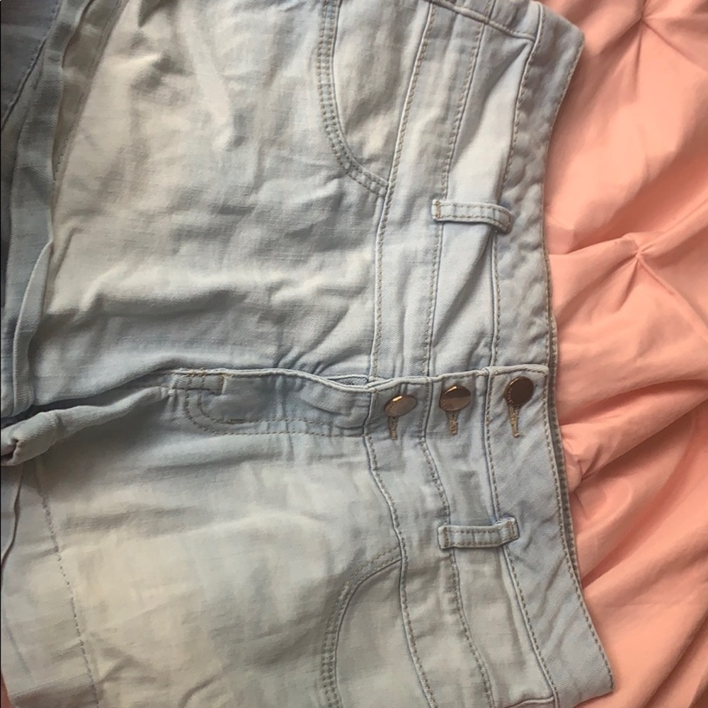 blue shorts
